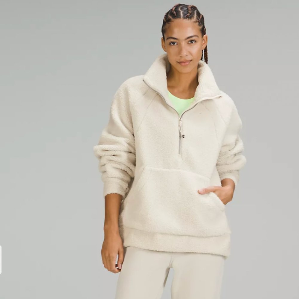 Scuba Oversized Fleece Funnel-Neck Half-Zip